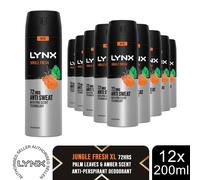 Lynx Jungle Fresh Antiperspirant Spray 72H Protection Deodorant 200ml, 12 Pack