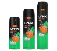 Lynx Jungle Fresh Body Spray 3 Pack Bundle of 150ml, 200ml & 250ml Deodorant, Refreshing Chamomile Scent with Long-Lasting Fragrance and 48H Odour Protection