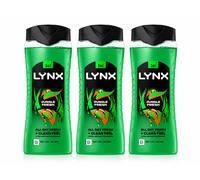 Lynx Jungle Fresh Mens Shower Gel 500ml 3 Pk 12H Fresh 3in1 Face Hair Body Wash
