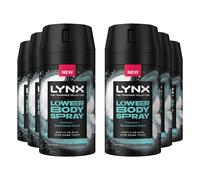 Lynx Fine Fragrance Collection Lower Body Spray Coconut + Sandalwood, Pack of 6, Alcohol and Aluminium-Free Deodorant for Men with 72 Hours of Freshness, 100 ml