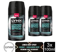 Lynx Fine Fragrance Collection Pear + Cedarwood Lower Body Spray premium light deodorant spray for 72 hours of freshness 100 ml
