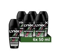 Lynx Africa Anti-Perspirant Roll On Men's Deodorant with a mandarin & sandalwood scent and 2x faster* drying for 48 hours of odour protection 6x 50 ml