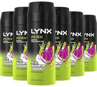 6 x Lynx 48 hrs Deodorant Body Spray 150ml - Epic Fresh
