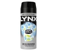 Lynx Ice Chill Anti-Perspirant Aerosol Men's Deodorant Spray with ProScent technology and an iced mint & lemon scent for 72 hours protection against odour and wetness 6x 150 ml