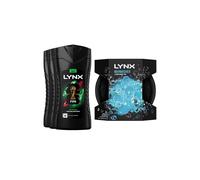 Lynx Men's Africa Fragrance Bodywash 225ml, 3 Pack with Manwasher Shower Tool in Black Lynx Black