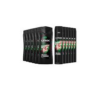 Lynx Men's Africa Shower Gel 500ml, 6 Pack with BodySpray 250ml, 6 Pack in Black