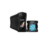 Lynx Men's Africa Shower Gel 50ml 15 Pack with Manwasher Tool Set in Black