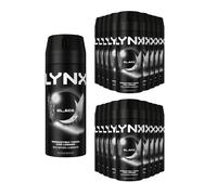Lynx Black Body Spray Deodorant 48Hrs Hd Fragrance 150Ml, 18 Pack Black