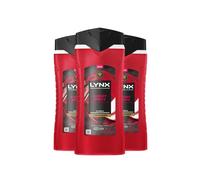 Lynx Men's Cherry Spritz Body Wash with 12H Freshness for Men, 400ml, 3 Pack in Red Lynx Red