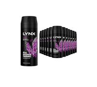 Lynx Men's Excite Body Spray Deodorant 48Hrs HD Fragrance 150ml, 12 Pack in Black