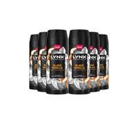 Lynx Fine Fragrance Collection 72 Hour Fresh, Odour and Sweat Protection Premium Deodorant Body Spray Infused with Essential Oil for Men 150 ml, 6 Pack (Black Vanilla)
