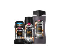 Lynx Fine Fragrance Black Vanilla Bundle Premium Body Wash,Spray & Stick for Men