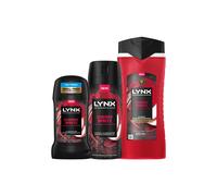 Lynx Cherry Spritz Bundle: Deodorant Spray, Stick & Body Wash - 72h Odour Protection, Aluminium-Free (Codes: 64769704, 64845601, 64825073)