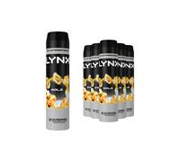 Lynx Gold 72H Protection Anti-Perspirant Anti-White Marks Deodorant Spray 250ml 6 Pack