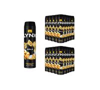 Lynx Men's Gold Body Spray XL 48-Hour HD Fragrance Deodorant, 200ml, 18 Pack in Black Lynx Black