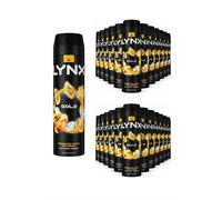 Lynx Men's Gold Body Spray XL 48-Hour HD Fragrance Deodorant, 200ml, 24 Pack in Black Lynx Black