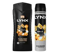 Lynx Men's Gold Shower Gel 500ml with 72H Fresh Antiperspirant 250ml in Black