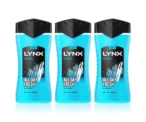 Lynx Mens Ice Chill 12-H Refreshing Fragrance Shower Gel Body Wash for Men, 3x225ml - NA - One Size