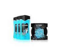 Lynx Men's Ice Chill 3-in-1 Bodywash 3 Pack 225ml with Manwasher Shower Tool in Blue