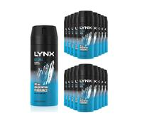 Lynx Men's Ice Chill Body Spray 48H High Definition Deodorant 150ml, 18 Pack in Black