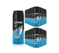 Lynx Men's Ice Chill Body Spray 48H High Definition Deodorant 150ml, 24 Pack in Black