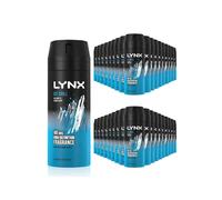 Lynx Men's Ice Chill Body Spray 48H High Definition Deodorant 150ml, 36 Pack in Black