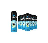 Lynx Men's Ice Chill Body Spray XL 48-Hour HD Fragrance Deodorant, 200ml, 12 Pack in Black