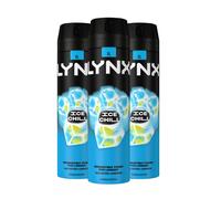 Lynx Men's Ice Chill Body Spray XL 48-Hour HD Fragrance Deodorant, 200ml, 3 Pack in Blue