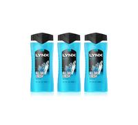 Lynx Men's Ice Chill Refreshing Shower Gel 'Body Wash', 3x 500ml in Blue Lynx Blue