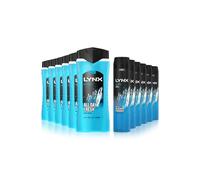 Lynx Men's Ice Chill Shower Gel 500ml & 48H Fresh Body Spray 250ml, 6 Pack Each in Blue Lynx Blue