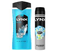Lynx Men's Ice Chill Shower Gel Bodywash, 500ml & Anti-Perspirant Spray 250ml in Blue