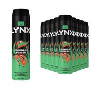 Lynx Jungle Fresh XL Body Spray 200ml 12 Pack Mens Deodorant 48H Fresh Scent