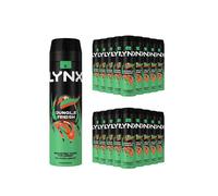 Lynx Men's Jungle Fresh Body Spray XL 48Hr HD Fragrance Deodorant, 200ml, 18 Pack in Black Lynx Black