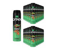 Lynx Men's Jungle Fresh Body Spray XL 48Hr HD Fragrance Deodorant, 200ml, 24 Pack in Black