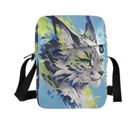 Lynx Mint Green Cool messenger bag mens crossbody bag cross body purses for women Adjustable Strap for Shopping work