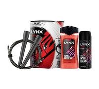 Lynx Recharge Sport Fresh Duo - Shower Gel and Body Spray with Gym Skipping Rope Set for Men 3 Piece