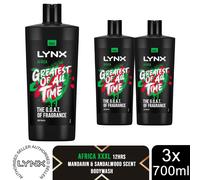 Lynx Shower Gel 12H Refreshing Fragrance w/ 100% Moisturisers 700ml, 1, 3 or 6pk