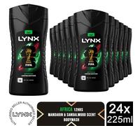 Lynx Shower Gel 225ml 24 Pack Mens Body Wash 12H Fresh Multipack Range