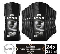 Lynx Shower Gel 225ml 24 Pack Mens Body Wash 12H Fresh Multipack Range