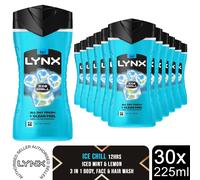 Lynx Shower Gel 225ml 30 Pack Mens Body Wash 12H Fresh Multipack Range