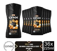 Lynx Shower Gel 225ml 36 Pack Mens Body Wash 12H Fresh Multipack Range