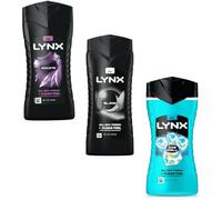 Lynx Shower Gel 3 Pack Refreshing Fragranced Body Wash. Excite 12H, Black 3 in 1, Ice Chill 24H Bundle Comes with Exclusive Kingdom Supplies Beauty Tips Sheet
