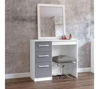 Lynx Single Dressing Table - 3 Drawer - White