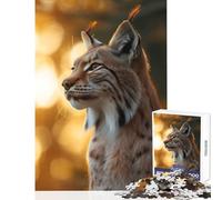 Lynx Sunset Elegant Jigsaws 1000 Pieces for Teenagers Stimulate Active Brain And Mind Gentle Relaxing Fun Activity (50X75cm)