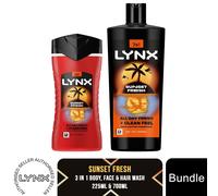 Lynx Sunset Fresh 3-in-1 Shower Gel Bundle 225ml & 700ml Mango Mandarin Scent