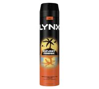 Lynx Sunset Fresh Aerosol Body Spray Men's Deodorant Spray with a mango & mandarin scent for long-lasting fragrance + 48-hour all-over freshness 6x 250 ml