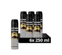 Lynx Sunset Fresh Anti-Perspirant Aerosol Men's Deodorant Spray with a mango & mandarin scent for 72 hour invisible sweat protection 6x 250 ml