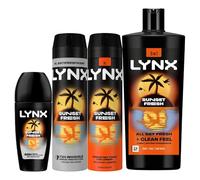 Lynx Sunset Fresh Bundle Spray, Anti-perspirant Aerosol, Body Wash & Roll On
