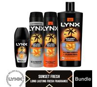 Lynx Sunset Fresh Bundle Spray, Anti-perspirant Aerosol, Body Wash & Roll On