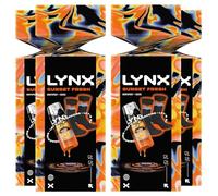 Lynx Sunset Fresh Gift Set for Men with Body Spray and Socks, 4 Pack - Limited Edition Festive Cracker with Citrus Fragrance, Long-Lasting Freshness and Stylish Winter Socks